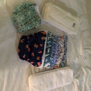 Mama koala cloth diapers with insert pads.
